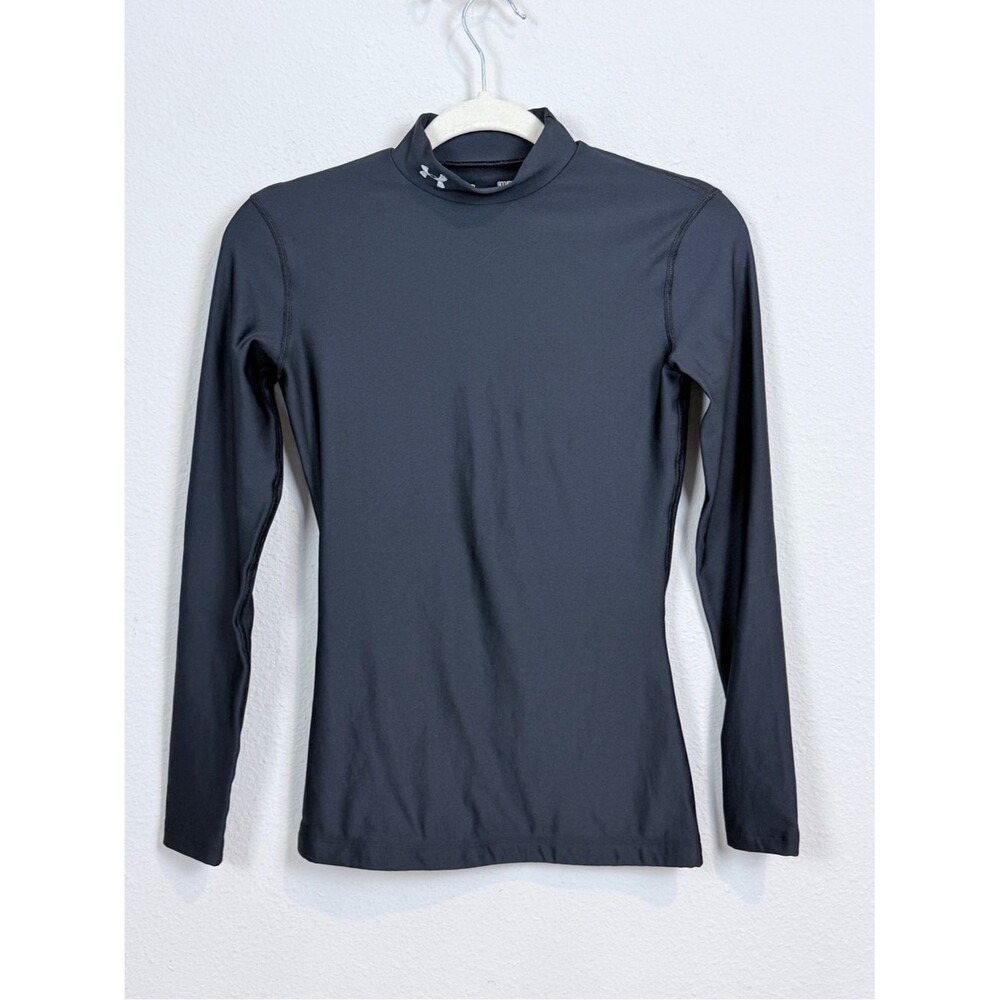 Under Armour Black Compression Long-Sleeve Mock Neck ColdGear S